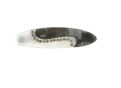 

Anuradha Art Jewellery Backpin Back Pin(Black, White)