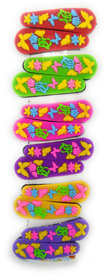 

Khubsurat Tic-Tac Hair Clips for Kids, Butterfly Theme on Silicon with Metal Base, 6 Pairs (12 Pcs), Mix Color, Smooth Finish Tic Tac Clip(Multicolor)