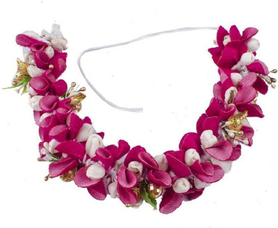 

Confidence New Style Bridal Flower Hair Gajra (Veni) Accessories For Wedding Women & Girls Velvet Gajra (White / Pink) Hair Accessory Set(Pink, White)