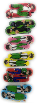 

Khubsurat Tic-Tac Hair Clips for Kids, Ben-10 Theme printed on soft foam with Metal Base, 6 Pairs (12 Pcs), Mix Color Tic Tac Clip(Multicolor)