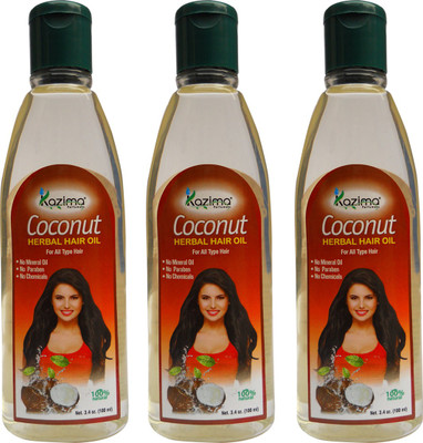 

KAZIMA Coconut Herbal Hair Oil (Pack of 3) Ideal For Reduces Hair Fall, Hair Fall control, Hair Growth & Dandruff (100ML) Hair Oil(100 ml)
