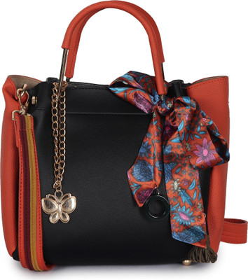 

Butterflies Hand-held Bag(Black, Orange)