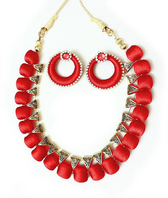 Multiline Company Dori Red Jewellery Set(Pack of 1)