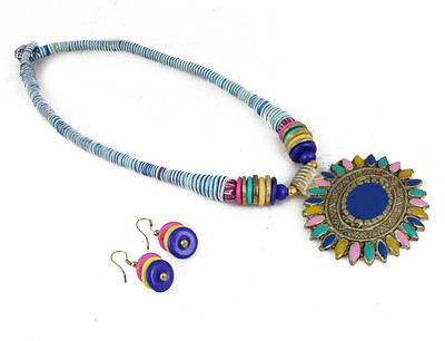 Aradhya Fabric Jewel Set(Multicolor) Aradhya Fabric Jewel Set(Multicolor)