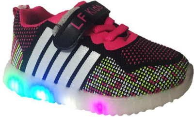 TeeniTiny Boys & Girls Velcro Sneakers(Pink