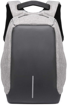 

University Trendz The black silver multi purpose casual anti theft bag packs Waterproof Backpack(Black, Grey, 10 L)