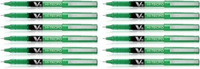 PILOT Hi-tecpoint V5 Roller Ball Pen(Pack of 12, Ink Color - Green)