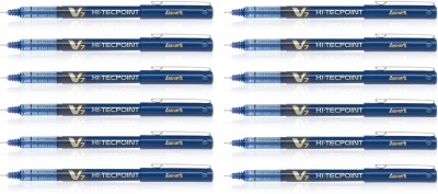 PILOT Hi-Tecpoint V7 Roller Ball Pen(Pack of 12, Blue)