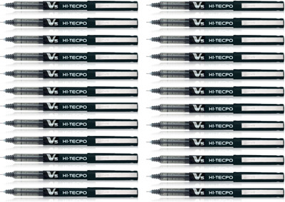 PILOT Hi-tecpoint V5 Roller Ball Pen(Pack of 24, Ink Color - Black)