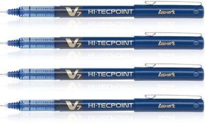 PILOT Hi-Tecpoint V7 Roller Ball Pen(Pack of 4, Ink Color - Blue)