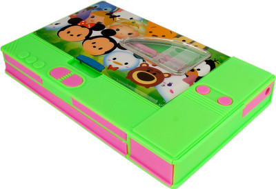 

Asera Mickey n Friends Cartoon Art Plastic Pencil Box(Set of 1, Green)