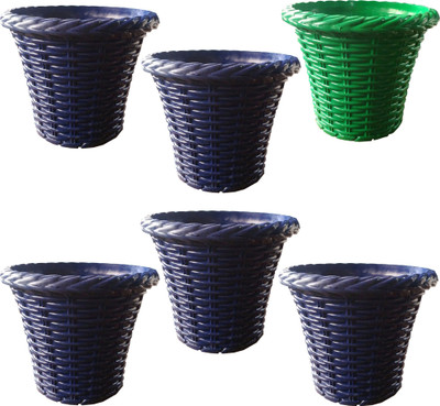 

SHOPTICO Plant pots Plant Container Set(Pack of 6, Plastic)