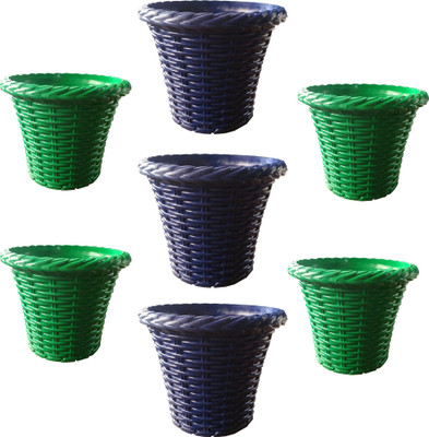 

SHOPTICO Plant pots Plant Container Set(Pack of 7, Plastic)