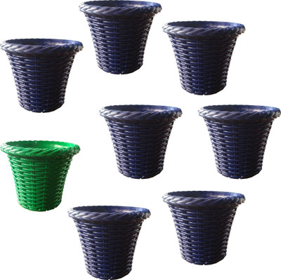 SHOPTICO Plant pots Plant Container Set(Pack of 8, Plastic)