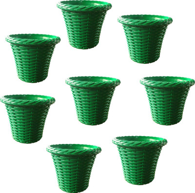 

SHOPTICO Plant pots Plant Container Set(Pack of 8, Plastic)