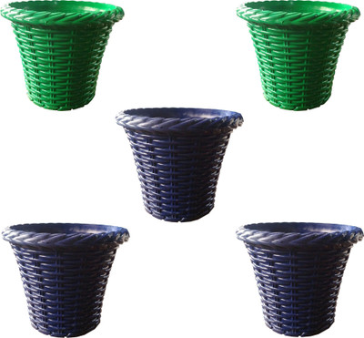 

SHOPTICO Plant pot Plant Container Set(Pack of 5, Plastic)