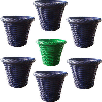 

SHOPTICO Plant pots Plant Container Set(Pack of 7, Plastic)