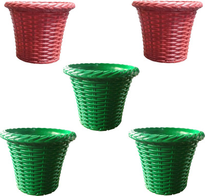 

SHOPTICO Plant pot Plant Container Set(Pack of 5, Plastic)