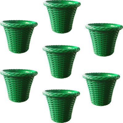 

SHOPTICO Plant pots Plant Container Set(Pack of 7, Plastic)