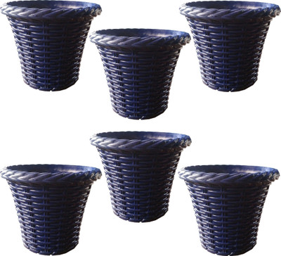 

SHOPTICO Plant pots Plant Container Set(Pack of 6, Plastic)