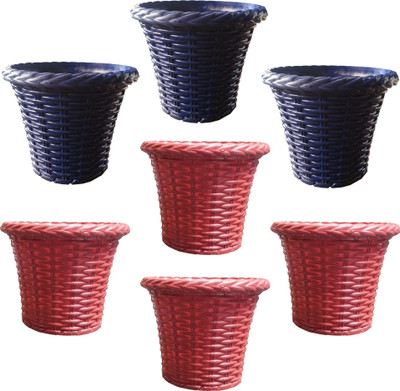

SHOPTICO Plant pots Plant Container Set(Pack of 7, Plastic)
