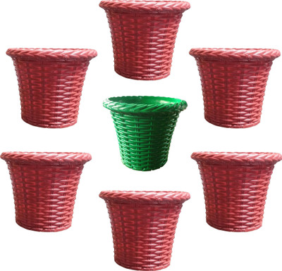 

SHOPTICO Plant pots Plant Container Set(Pack of 7, Plastic)