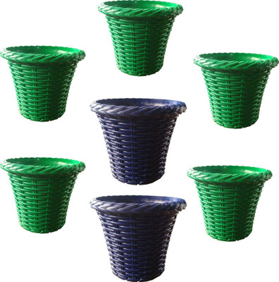 

SHOPTICO Plant pots Plant Container Set(Pack of 7, Plastic)