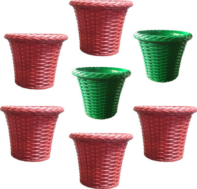 

SHOPTICO Plant pots Plant Container Set(Pack of 7, Plastic)