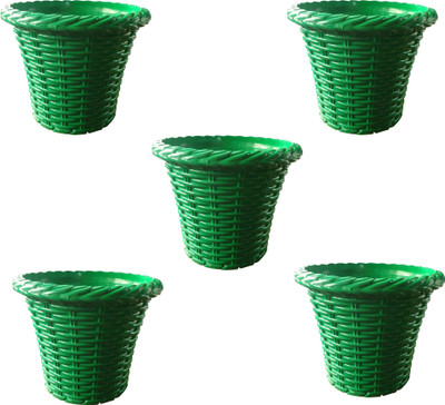 

SHOPTICO Plant pot Plant Container Set(Pack of 5, Plastic)