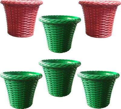 

SHOPTICO Plant pots Plant Container Set(Pack of 6, Plastic)