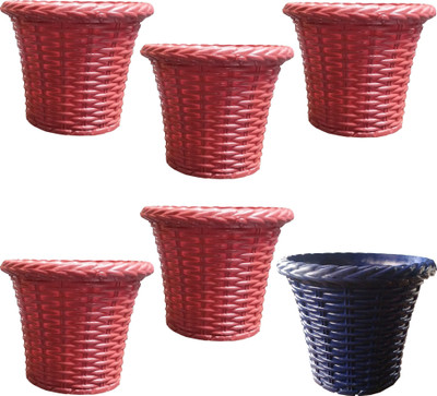 

SHOPTICO Plant pots Plant Container Set(Pack of 6, Plastic)