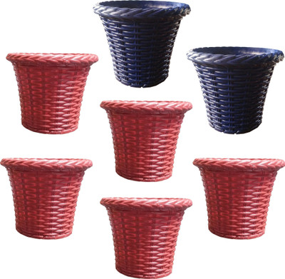 

SHOPTICO Plant pots Plant Container Set(Pack of 7, Plastic)
