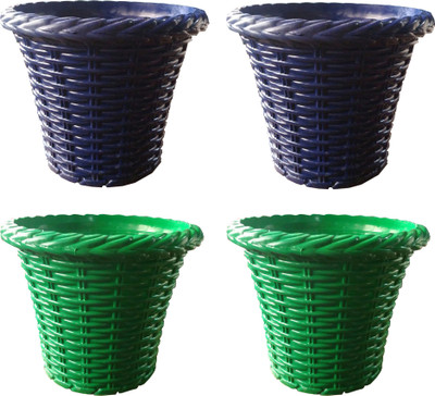 

SHOPTICO Plant pots Plant Container Set(Pack of 4, Plastic)