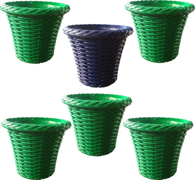 

SHOPTICO Plant pots Plant Container Set(Pack of 6, Plastic)