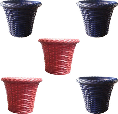 

SHOPTICO Plant pot Plant Container Set(Pack of 5, Plastic)