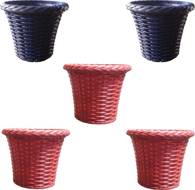 

SHOPTICO Plant pot Plant Container Set(Pack of 5, Plastic)