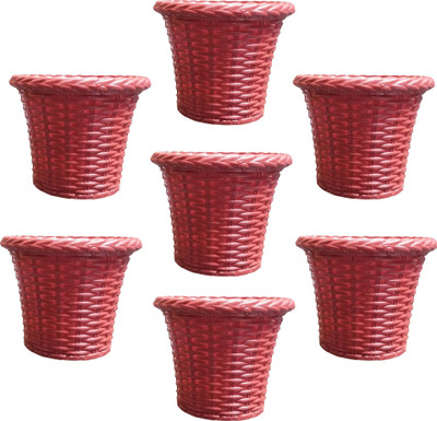 

SHOPTICO Plant pots Plant Container Set(Pack of 7, Plastic)