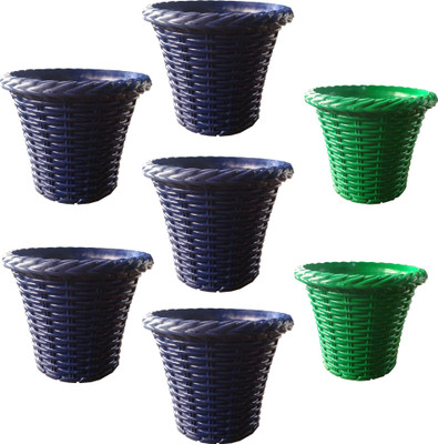 

SHOPTICO Plant pots Plant Container Set(Pack of 7, Plastic)