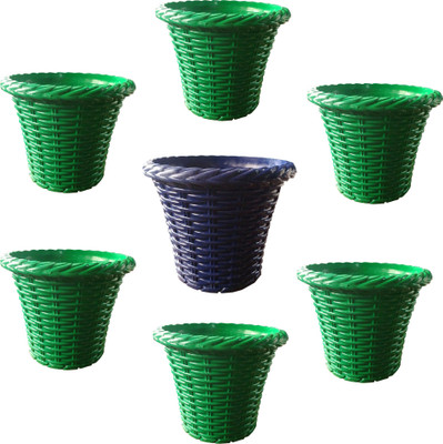 

SHOPTICO Plant pots Plant Container Set(Pack of 7, Plastic)