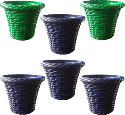 

SHOPTICO Plant pots Plant Container Set(Pack of 6, Plastic)