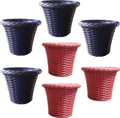 

SHOPTICO Plant pots Plant Container Set(Pack of 7, Plastic)