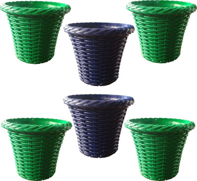

SHOPTICO Plant pots Plant Container Set(Pack of 6, Plastic)