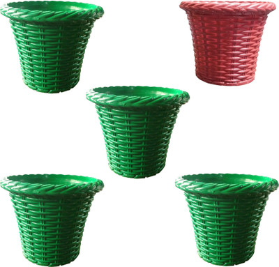 

SHOPTICO Plant pot Plant Container Set(Pack of 5, Plastic)