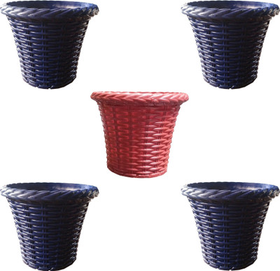 

SHOPTICO Plant pot Plant Container Set(Pack of 5, Plastic)