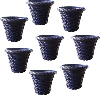 

SHOPTICO Plant pots Plant Container Set(Pack of 8, Plastic)