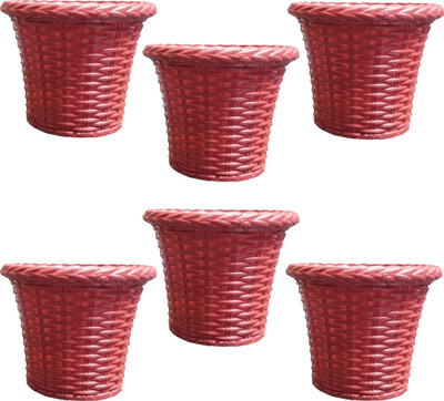 

SHOPTICO Plant pots Plant Container Set(Pack of 6, Plastic)