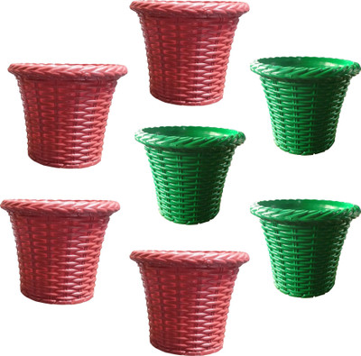 

SHOPTICO Plant pots Plant Container Set(Pack of 7, Plastic)