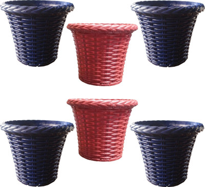 

SHOPTICO Plant pots Plant Container Set(Pack of 6, Plastic)