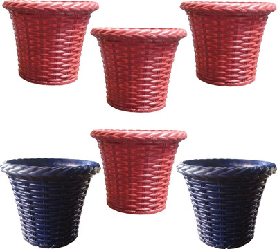 

SHOPTICO Plant pots Plant Container Set(Pack of 6, Plastic)