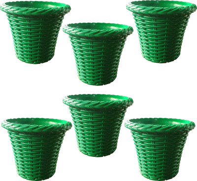 

SHOPTICO Plant pots Plant Container Set(Pack of 6, Plastic)